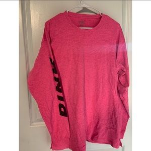 Hot pink long sleeve campus tee
